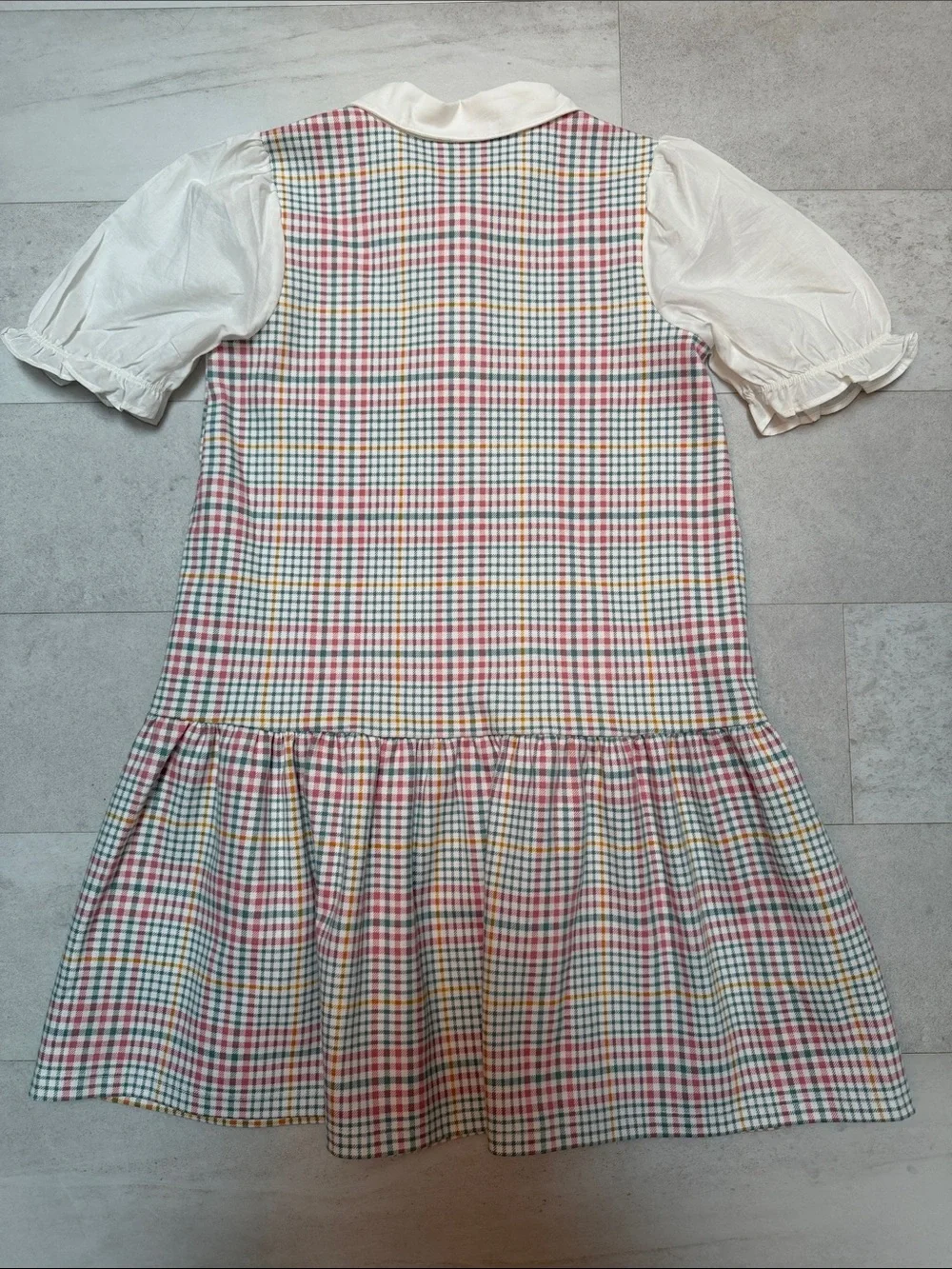 Janie and Jack Cream Peter Pan Collar drop waist dress
